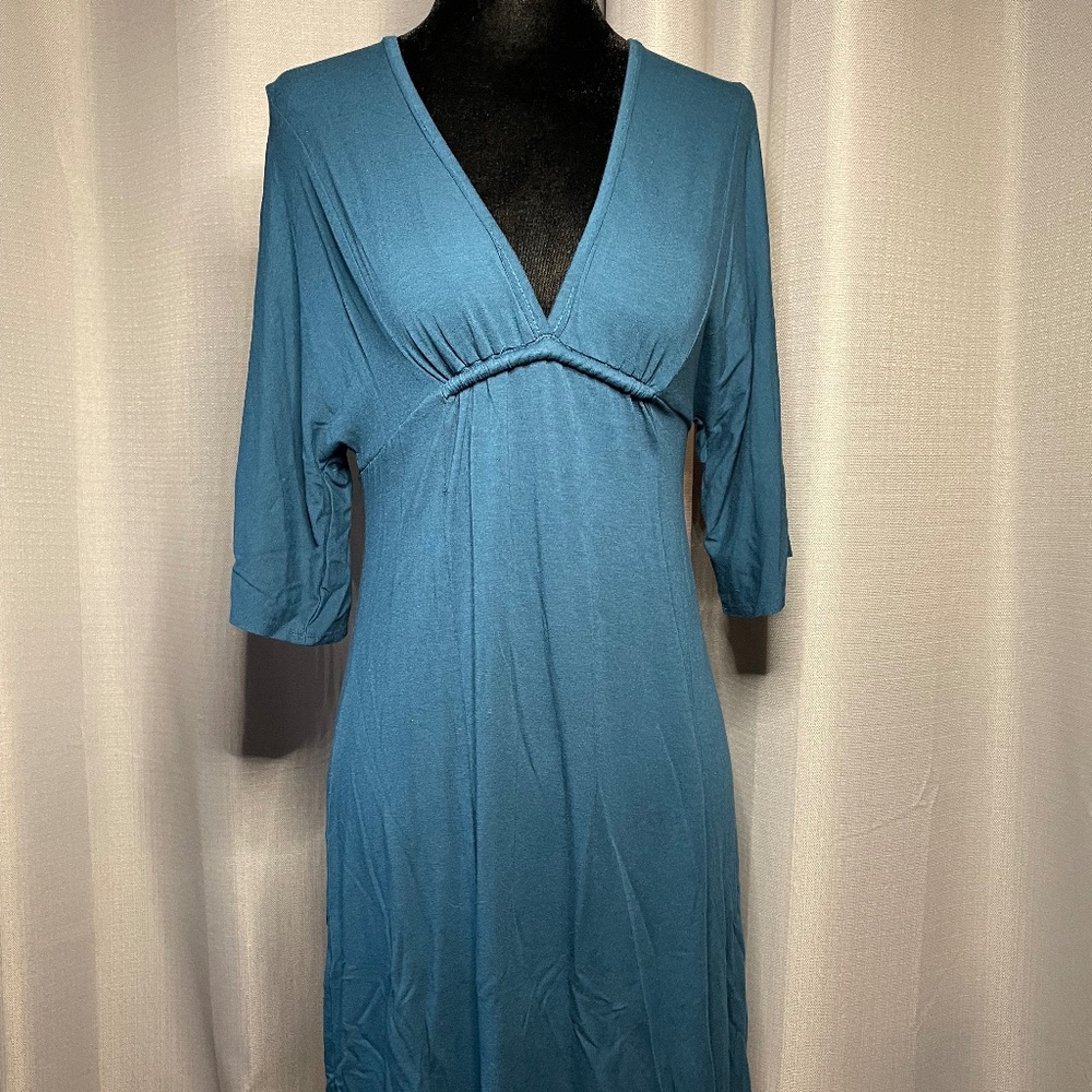 Max Studio V Neck Teal Kimono Sleeve Dress Size XS